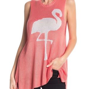 Shoe me your MUMU flamingo knit tank